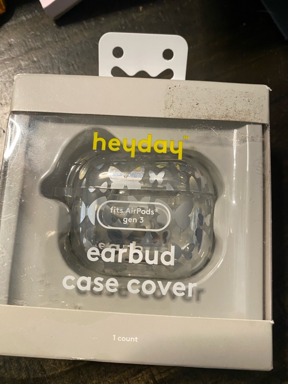 heyday Clear Gray AirPods Gen 3 Case with Silver Butterfly Accents